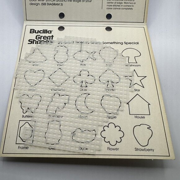 Vintages Bucilla Great Shapes 1982 Pre-Cut Plastic Canvas Shapes Shell No 5627 - Picture 6 of 7
